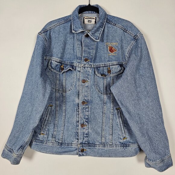 Lee Other - Vintage 90s Lee Trucker Key West Embroidered Mens Large Blue Denim Jean Jacket